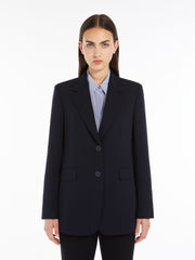 Single-breasted cady blazer - Navy