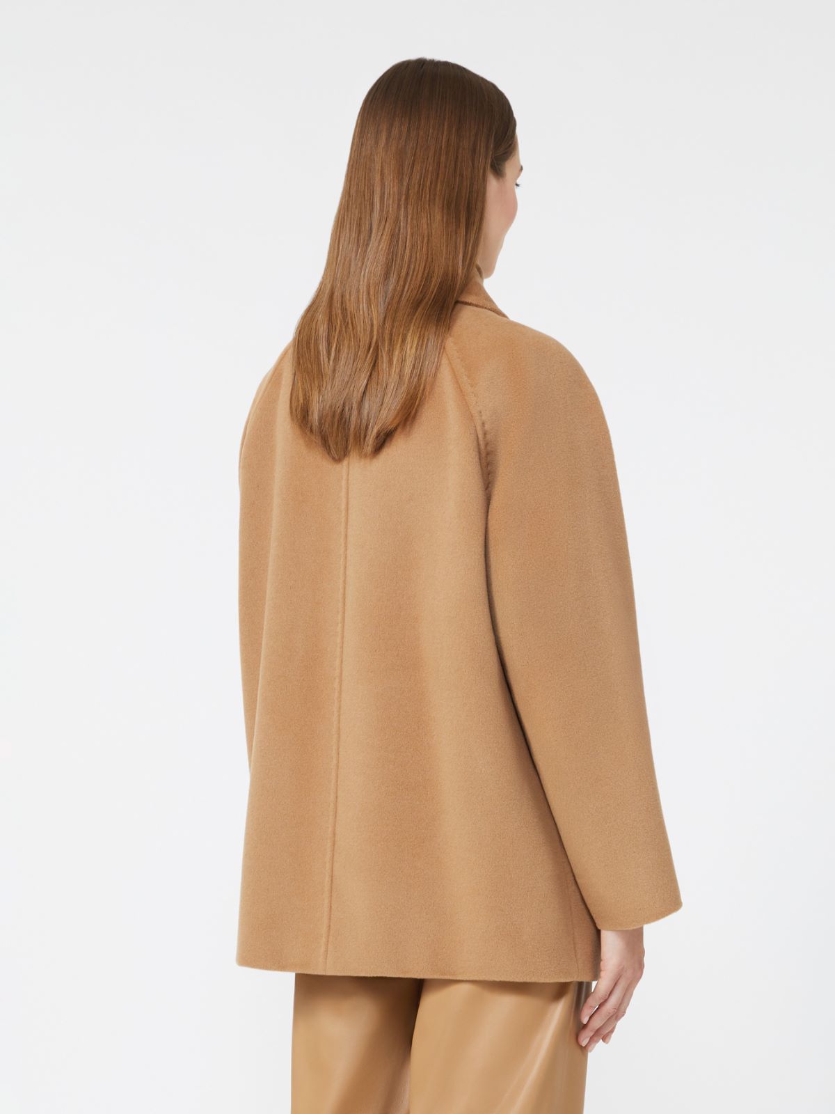 Double-breasted wool peacoat - Camel