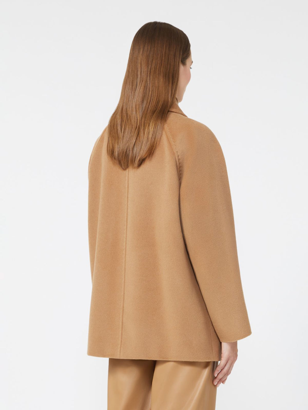Double-breasted wool peacoat - Camel