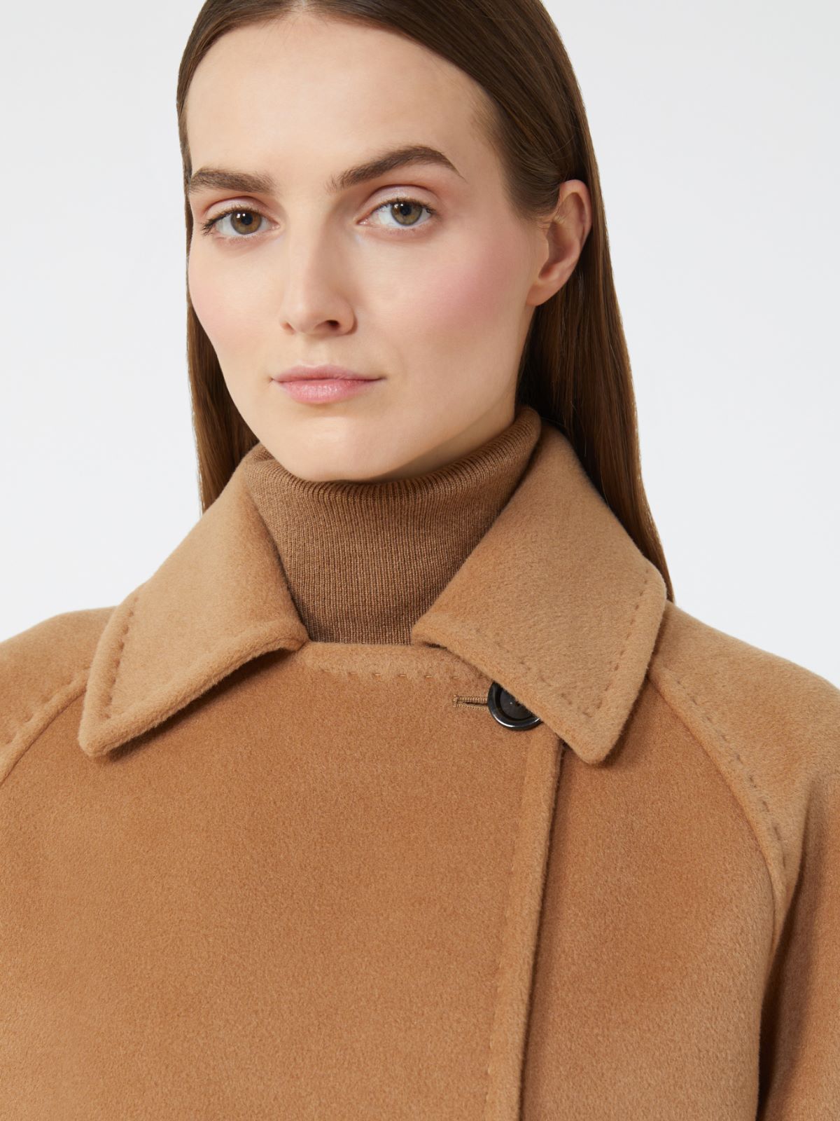 Double-breasted wool peacoat - Camel
