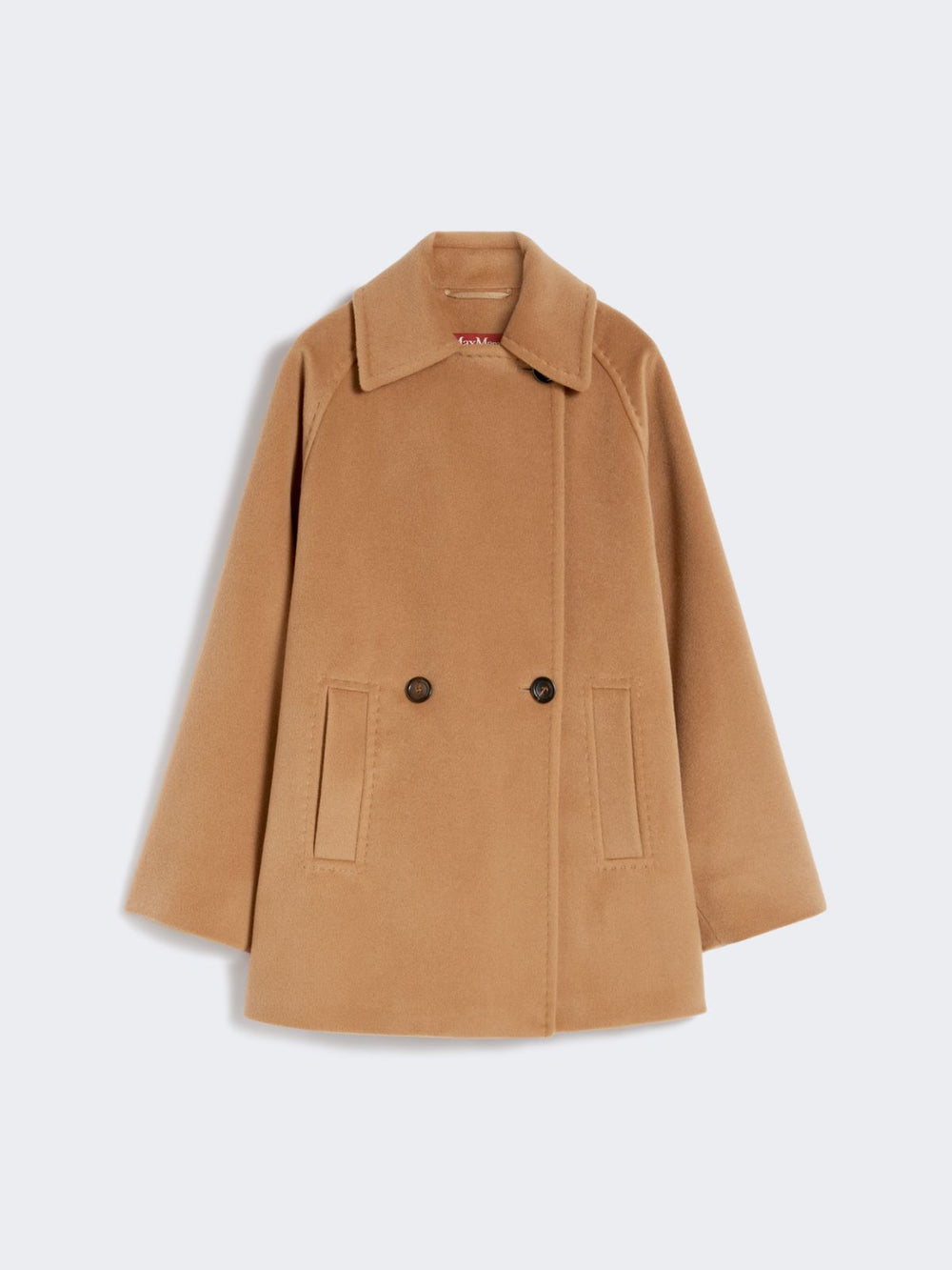 Double-breasted wool peacoat - Camel