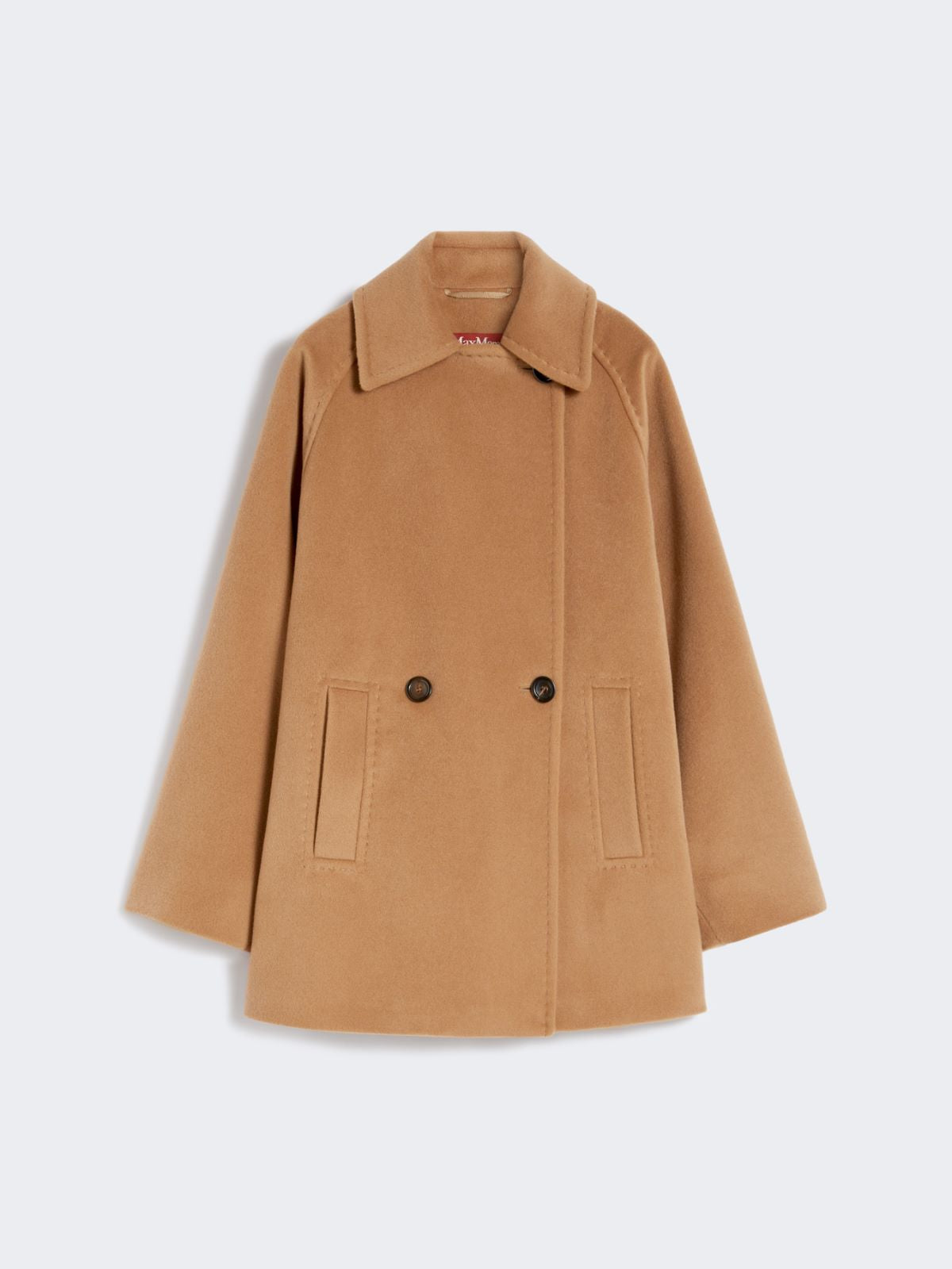 Double-breasted wool peacoat - Camel