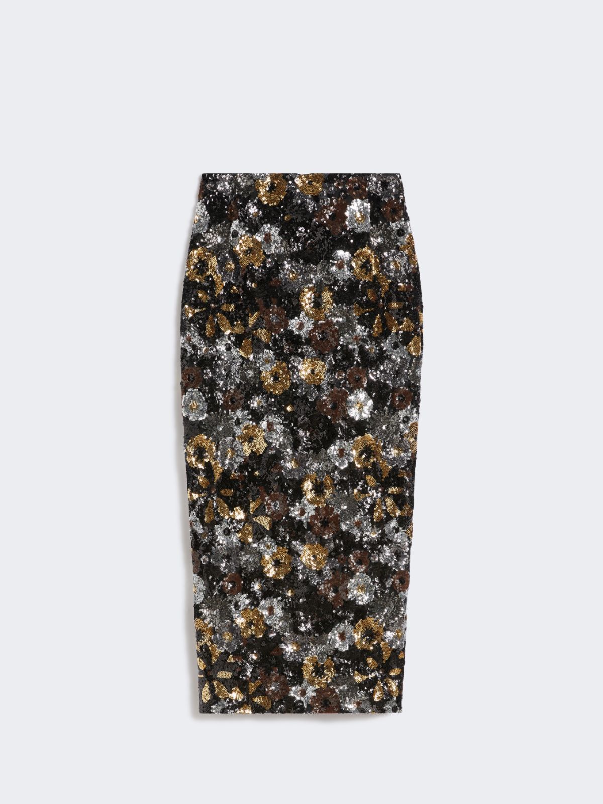Pencil skirt in tulle and sequin - Black