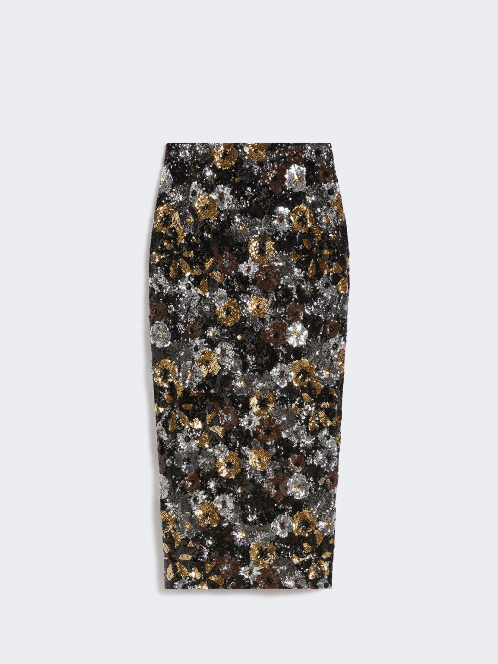 Pencil skirt in tulle and sequin - Black