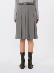 Pleated wool skirt - Medium grey