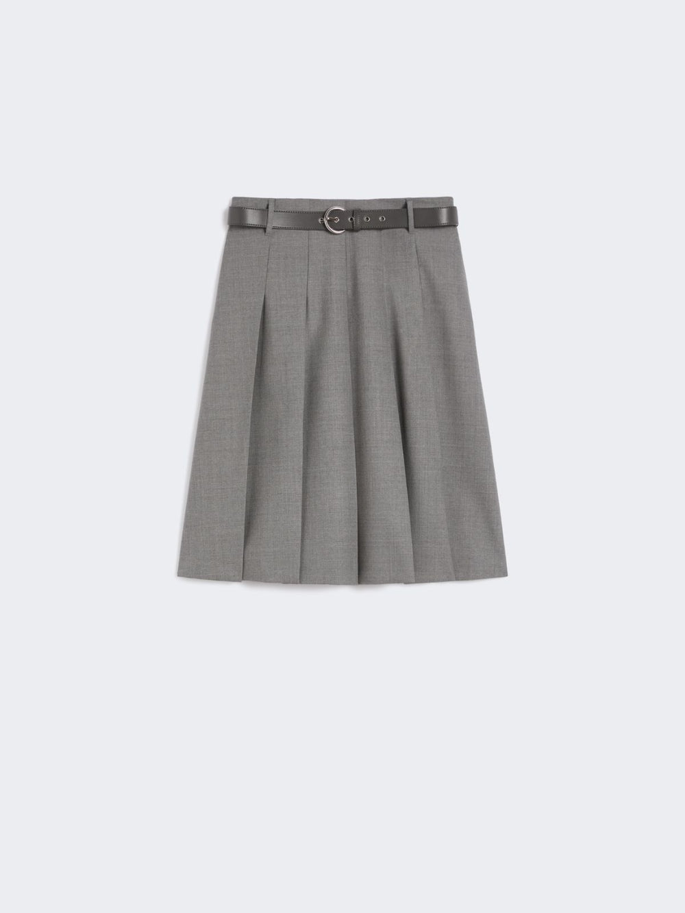 Pleated wool skirt - Medium grey