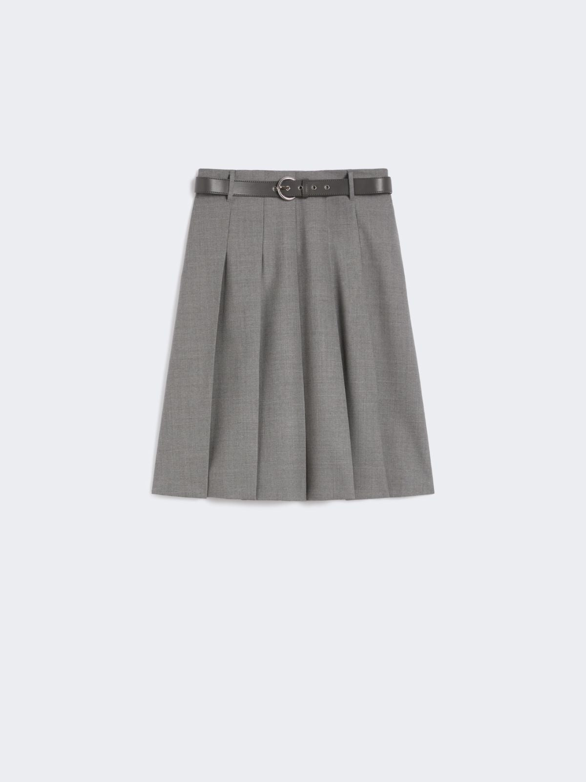 Pleated wool skirt - Medium grey
