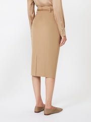 Wool pencil skirt - Camel