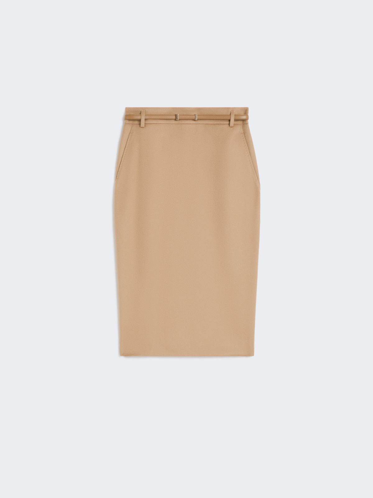 Wool pencil skirt - Camel