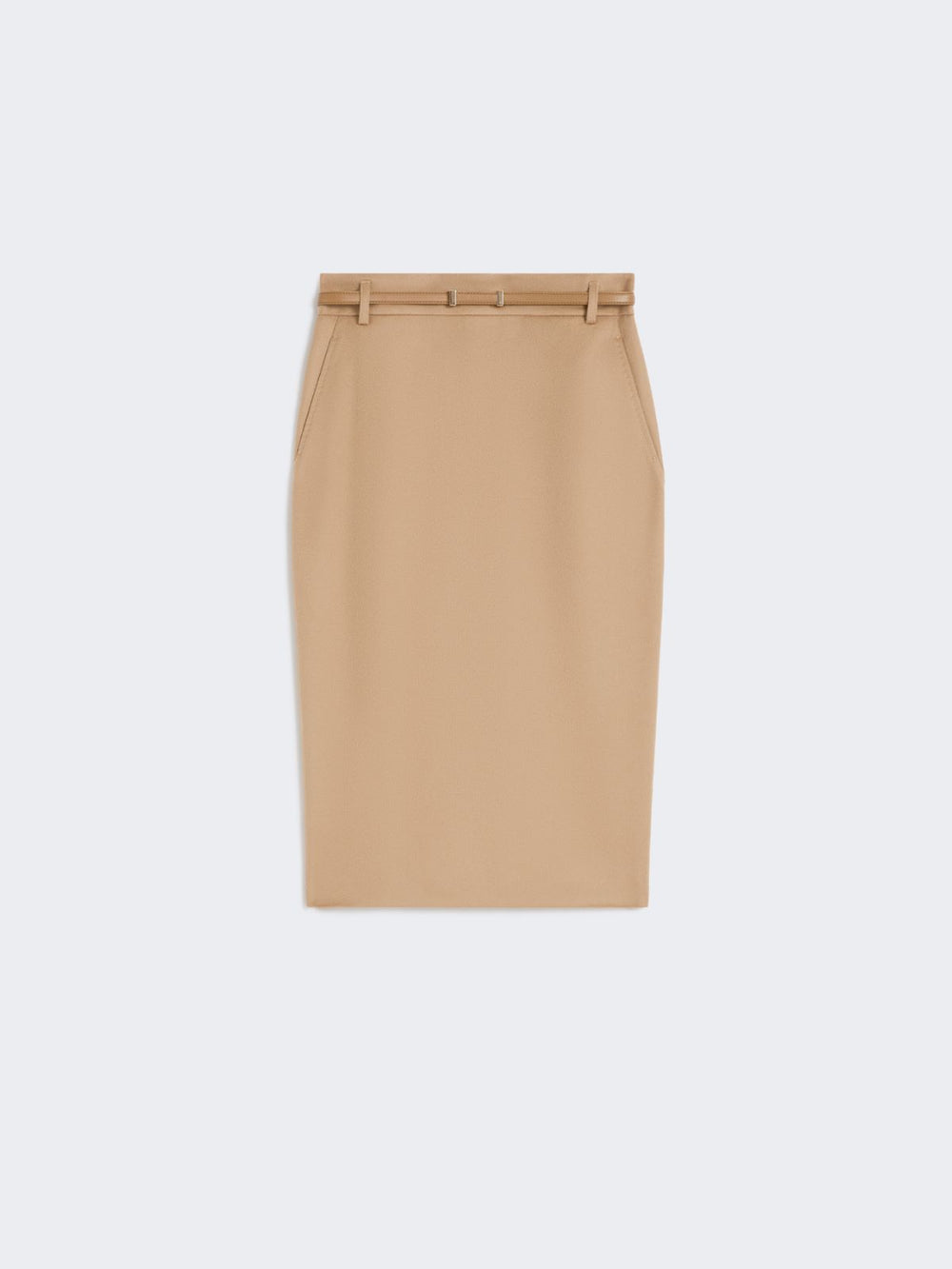 Wool pencil skirt - Camel