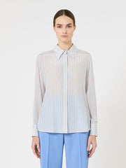 Printed crepe de chine shirt - Light blue