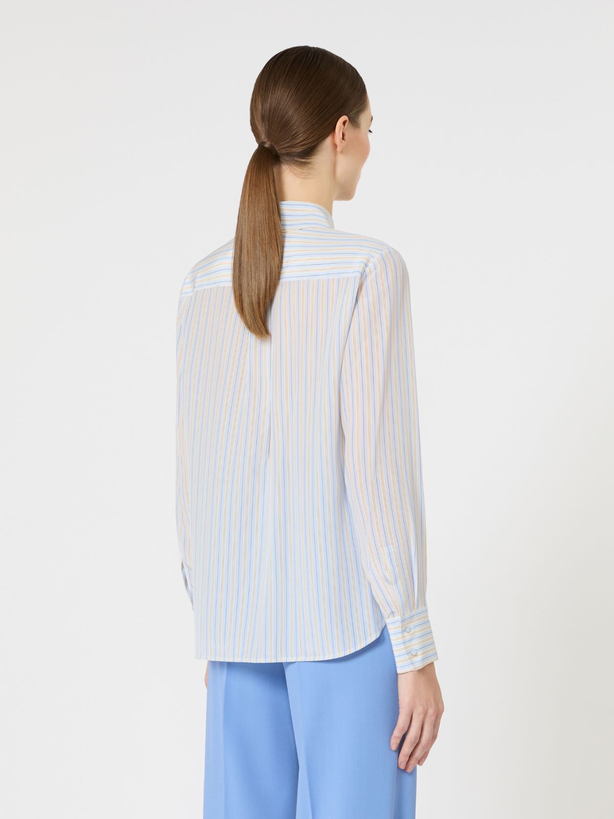 Printed crepe de chine shirt - Light blue