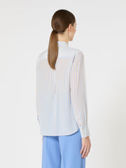 Printed crepe de chine shirt - Light blue