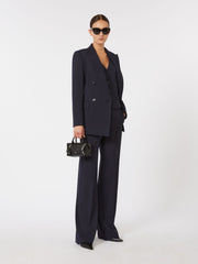 Wool crepe trousers - Navy