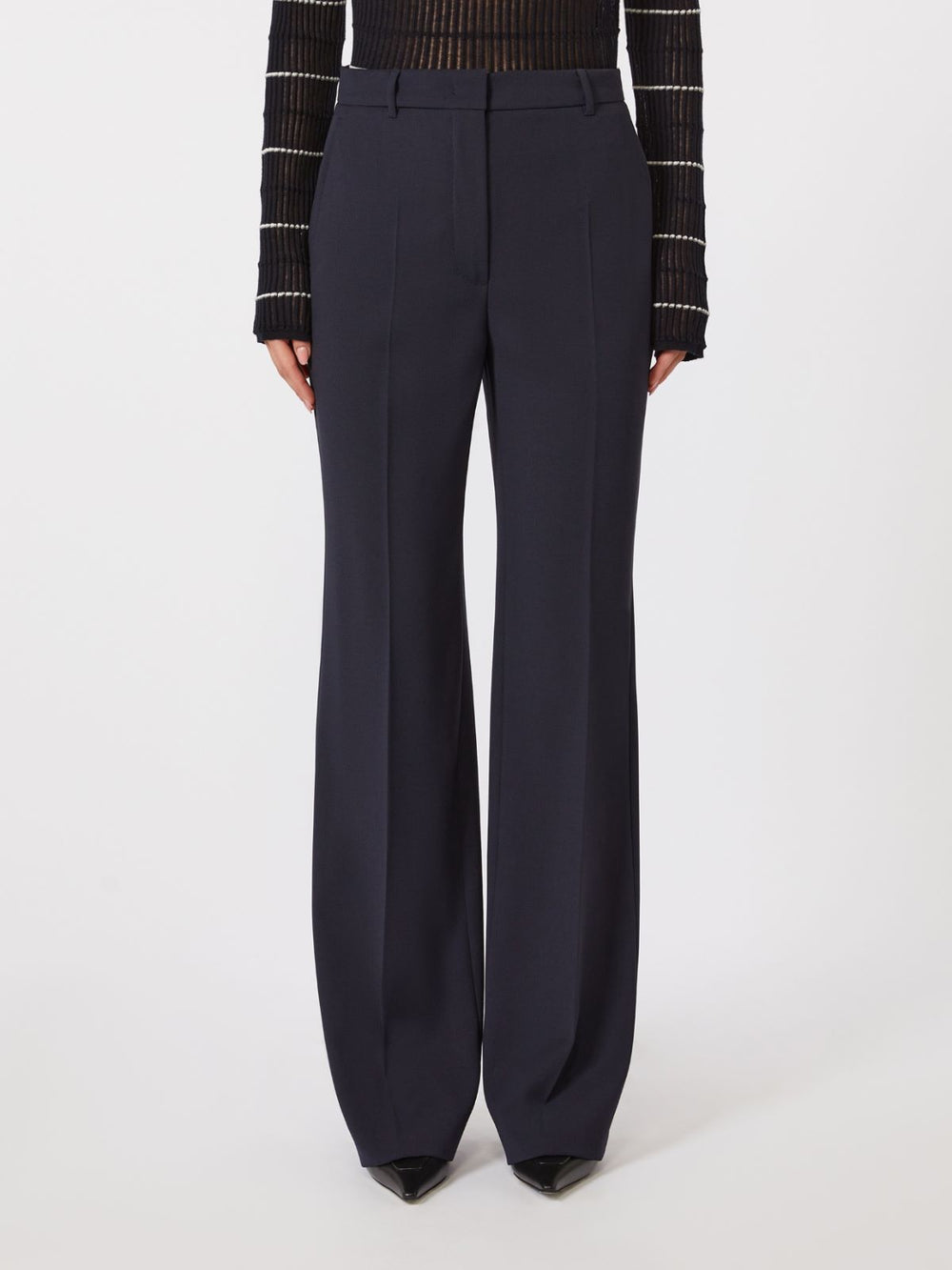 Wool crepe trousers - Navy