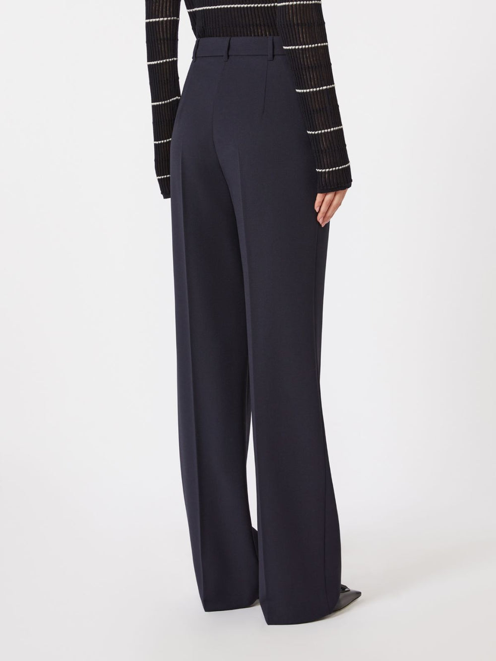 Wool crepe trousers - Navy