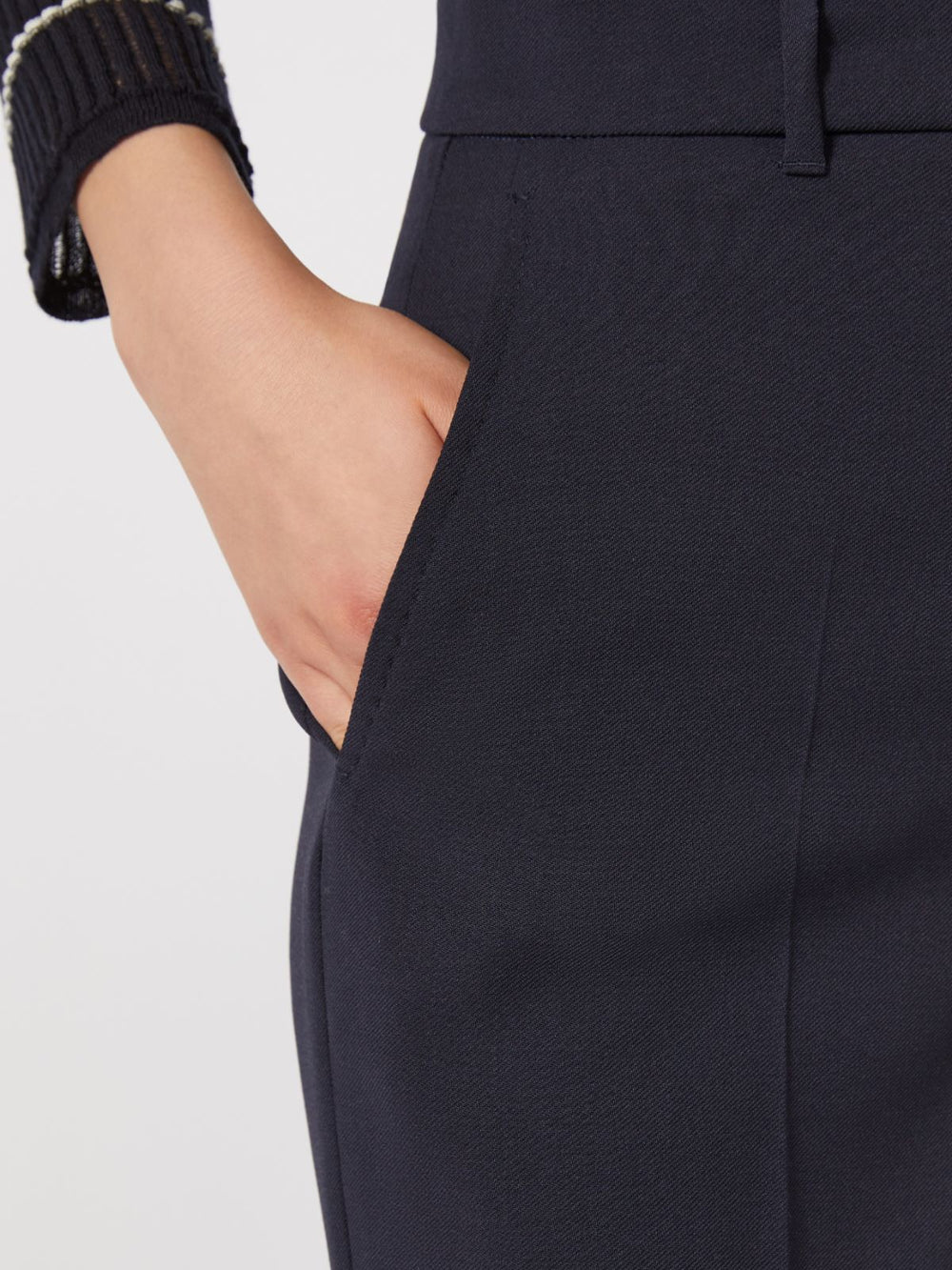 Wool crepe trousers - Navy