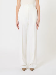 Wool crepe trousers - White