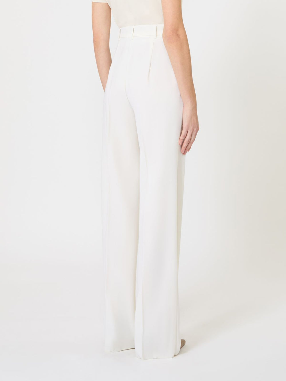 Wool crepe trousers - White