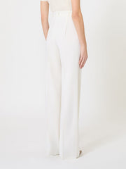 Wool crepe trousers - White