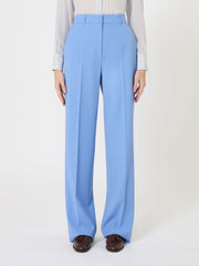 Wool crepe trousers - Light blue