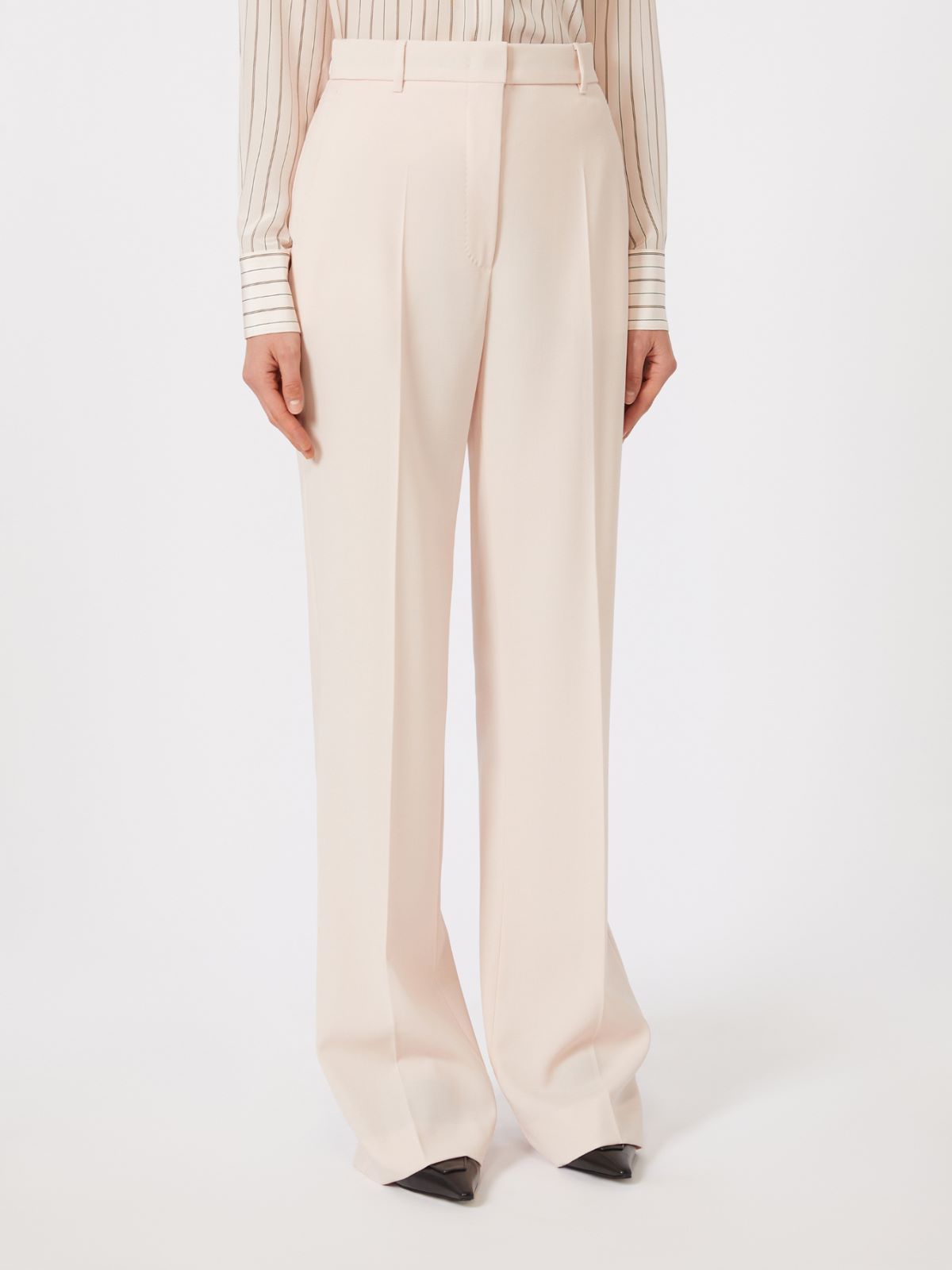 Wool crepe trousers - Pink
