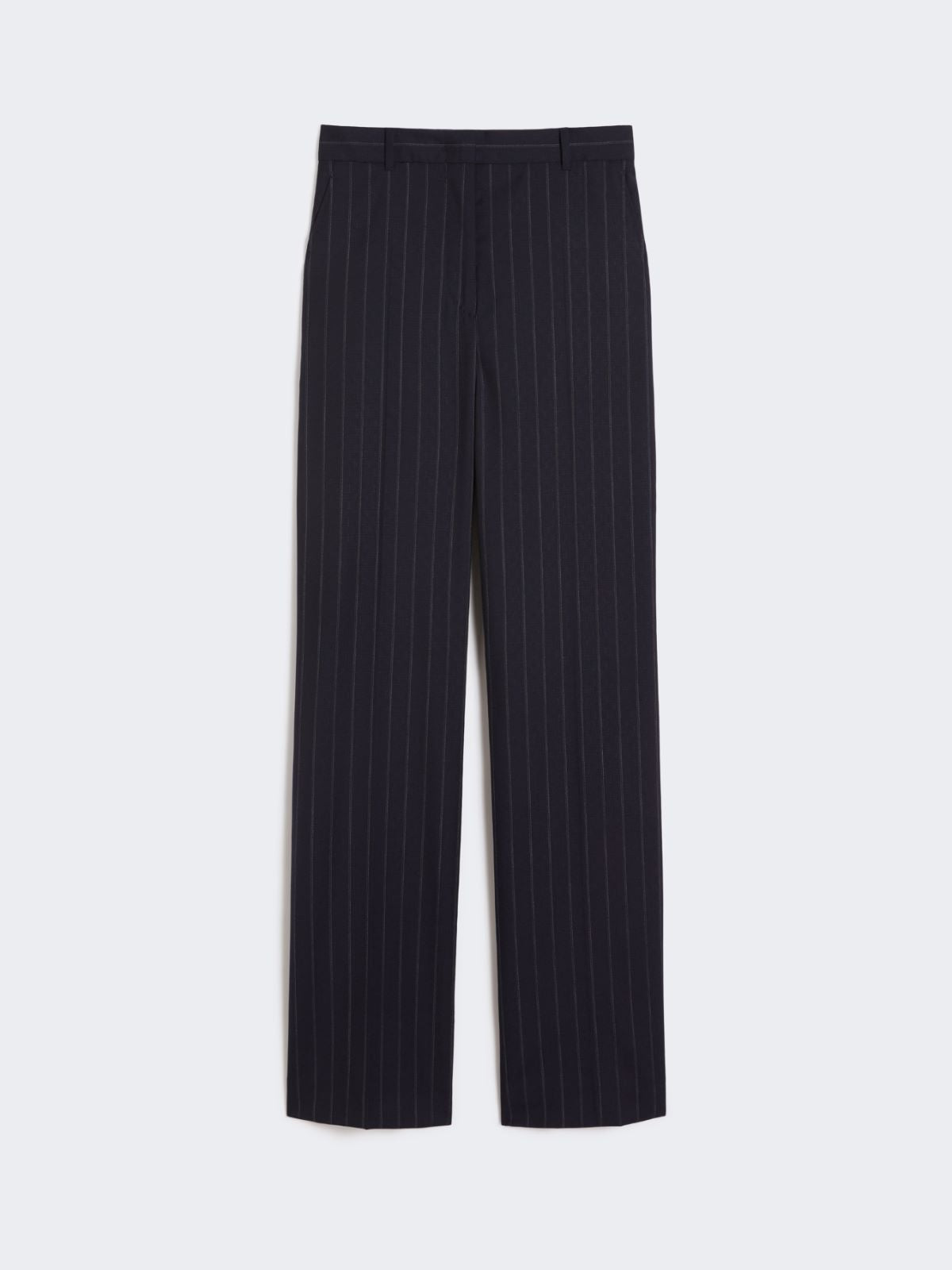 Pinstripe wool trousers - Navy