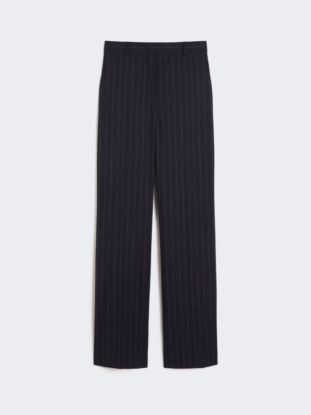 Pinstripe wool trousers - Navy
