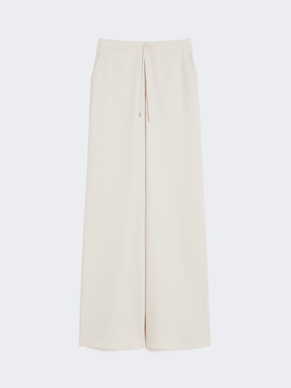Wool twill drawstring trousers - Beige