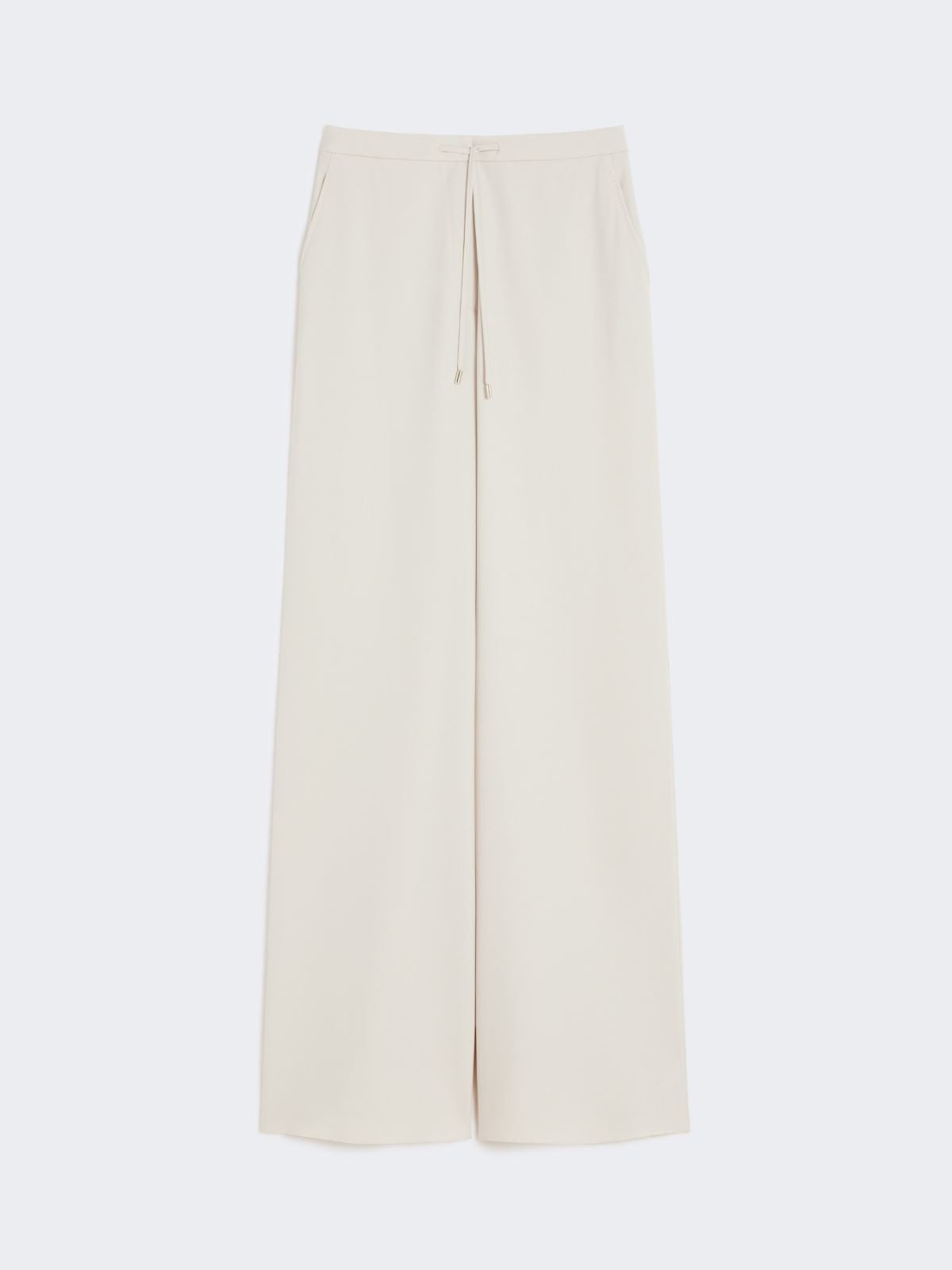Wool twill drawstring trousers - Beige