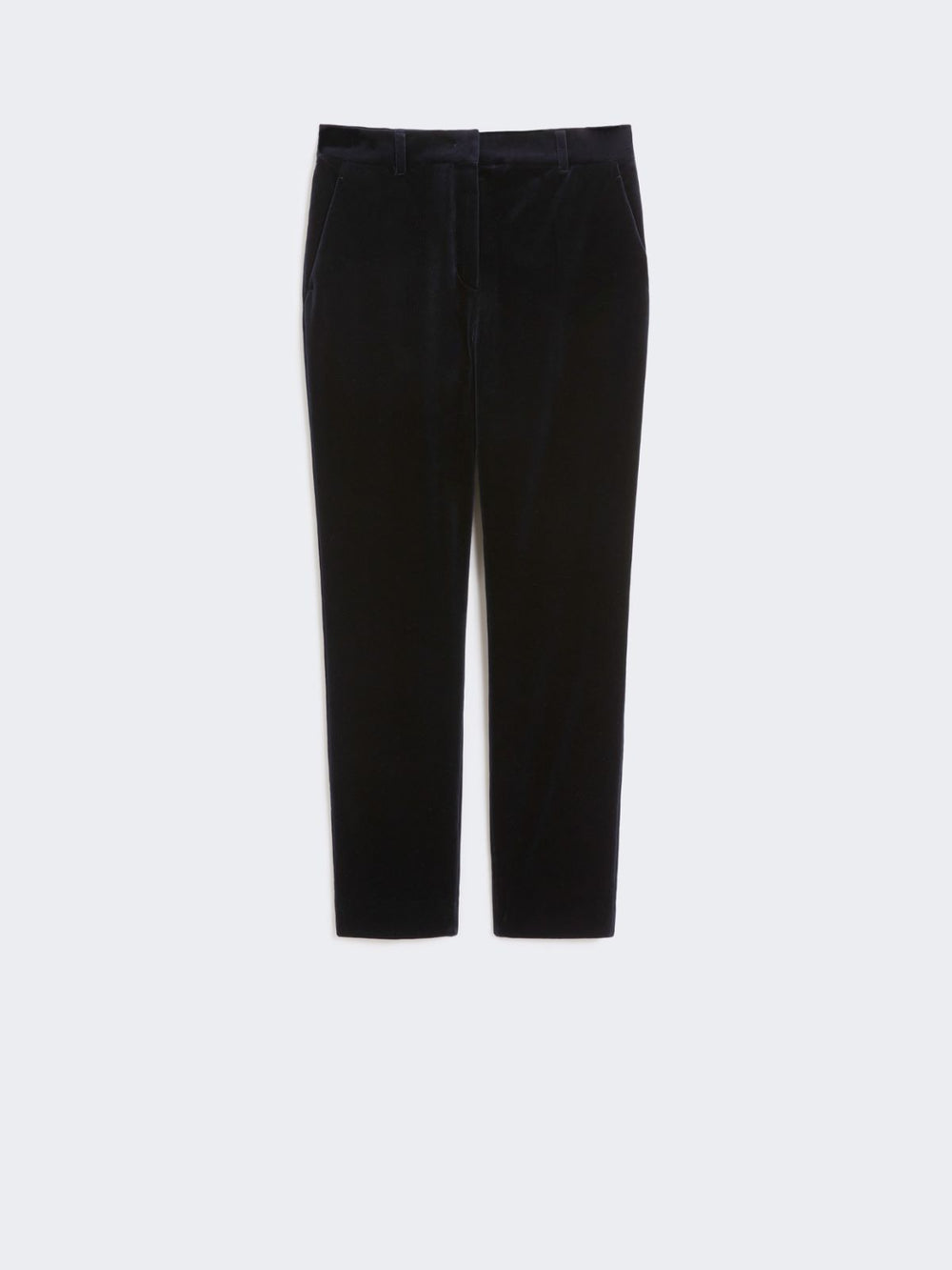 Slim-fit velvet cigarette trousers - Navy