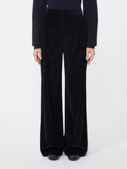 Flared velvet trousers - Midnightblue
