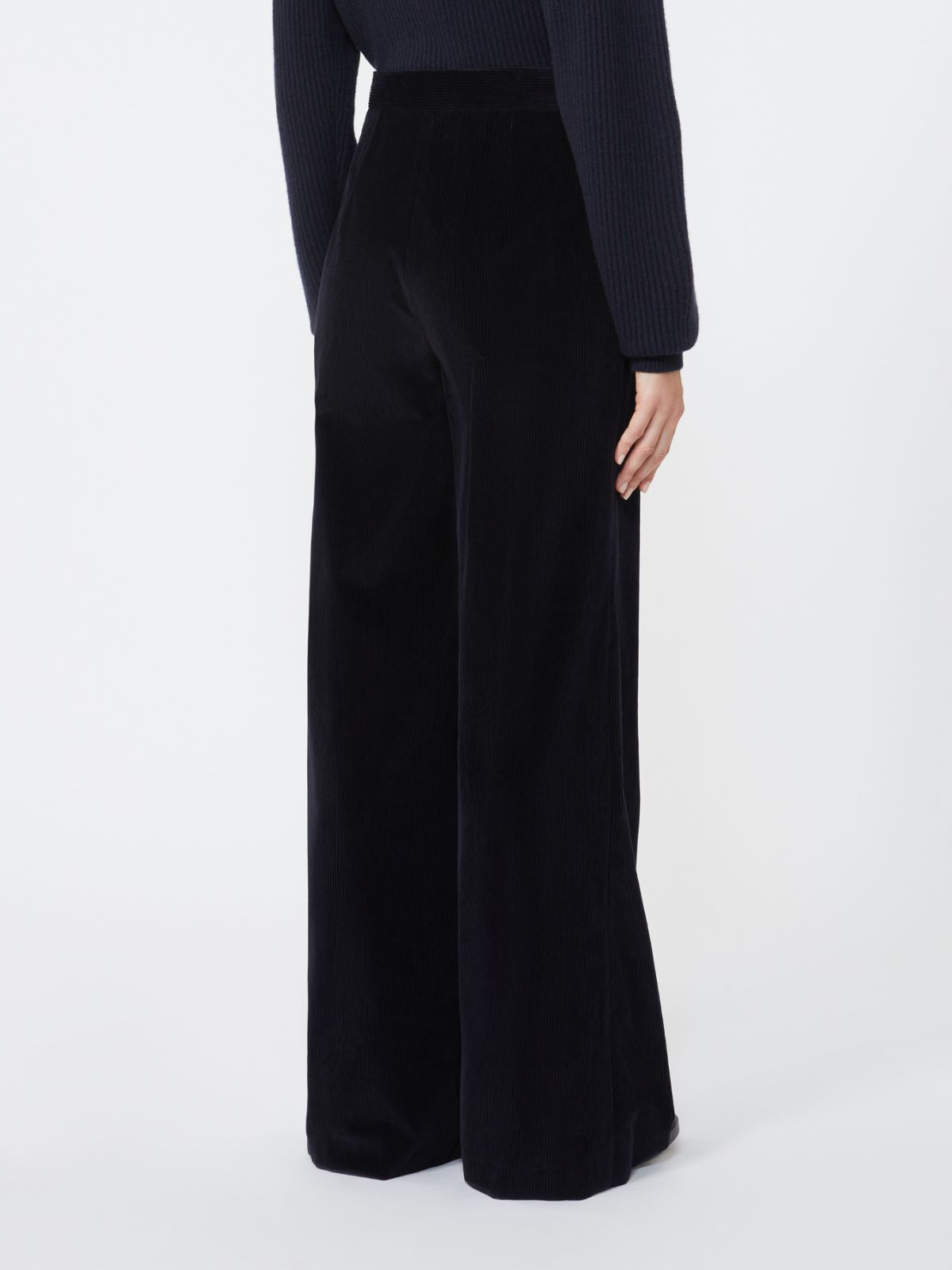 Flared velvet trousers - Midnightblue