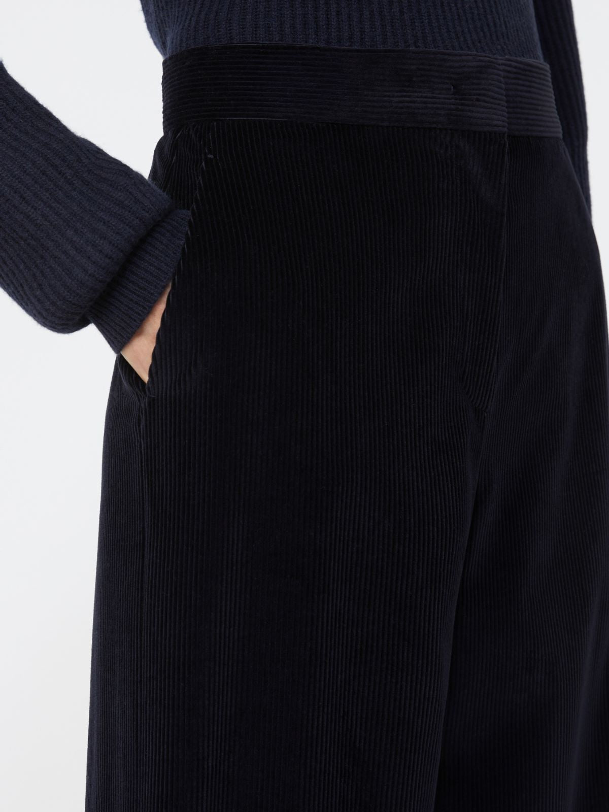 Flared velvet trousers - Midnightblue