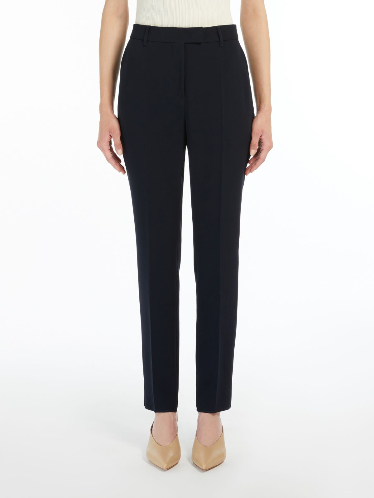 Straight-fit cady trousers - Navy