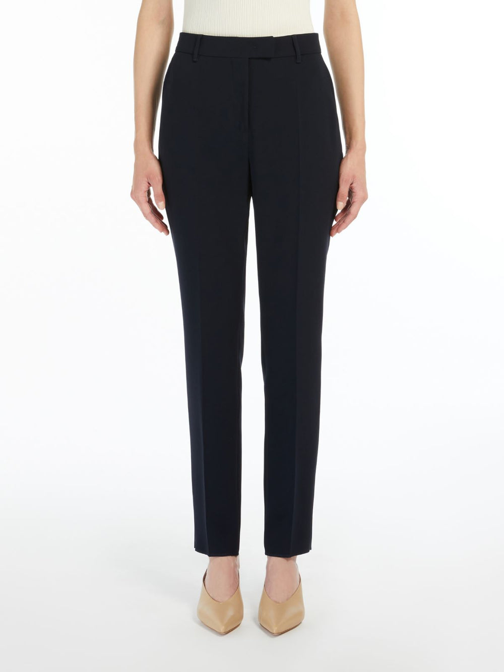 Straight-fit cady trousers - Navy