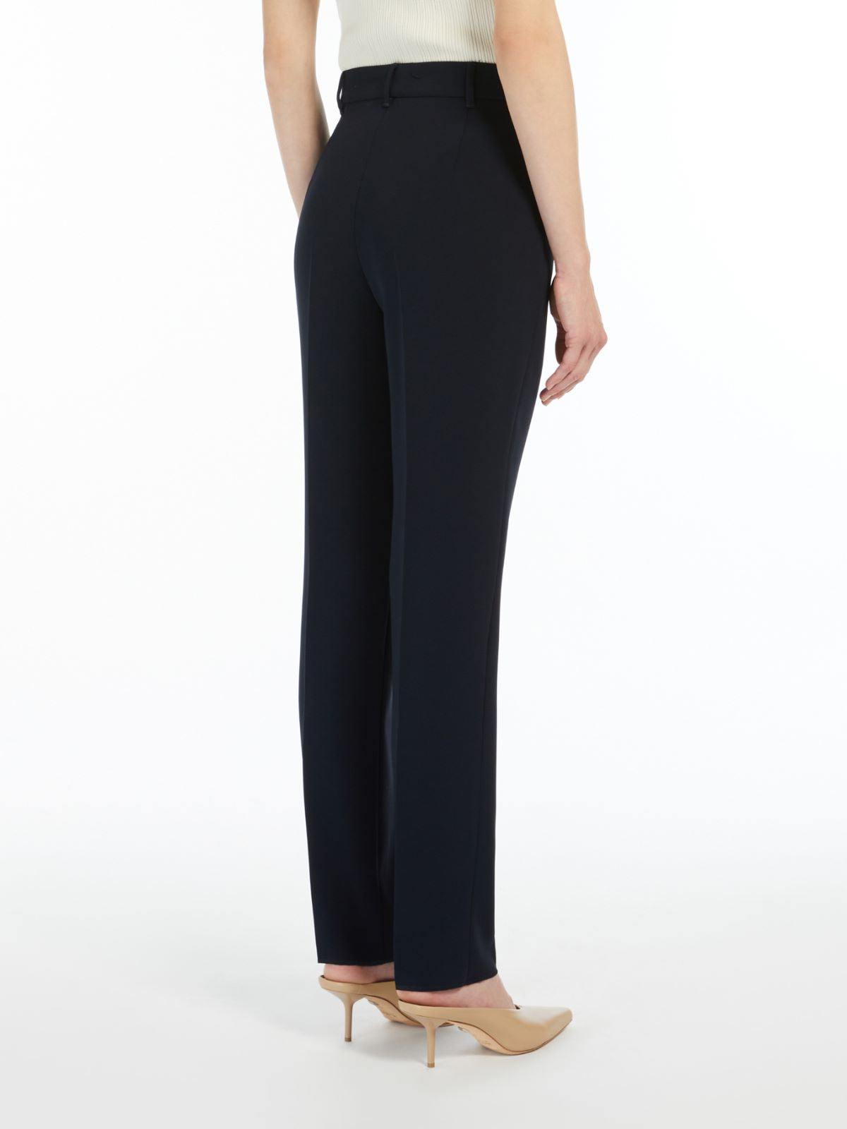 Straight-fit cady trousers - Navy