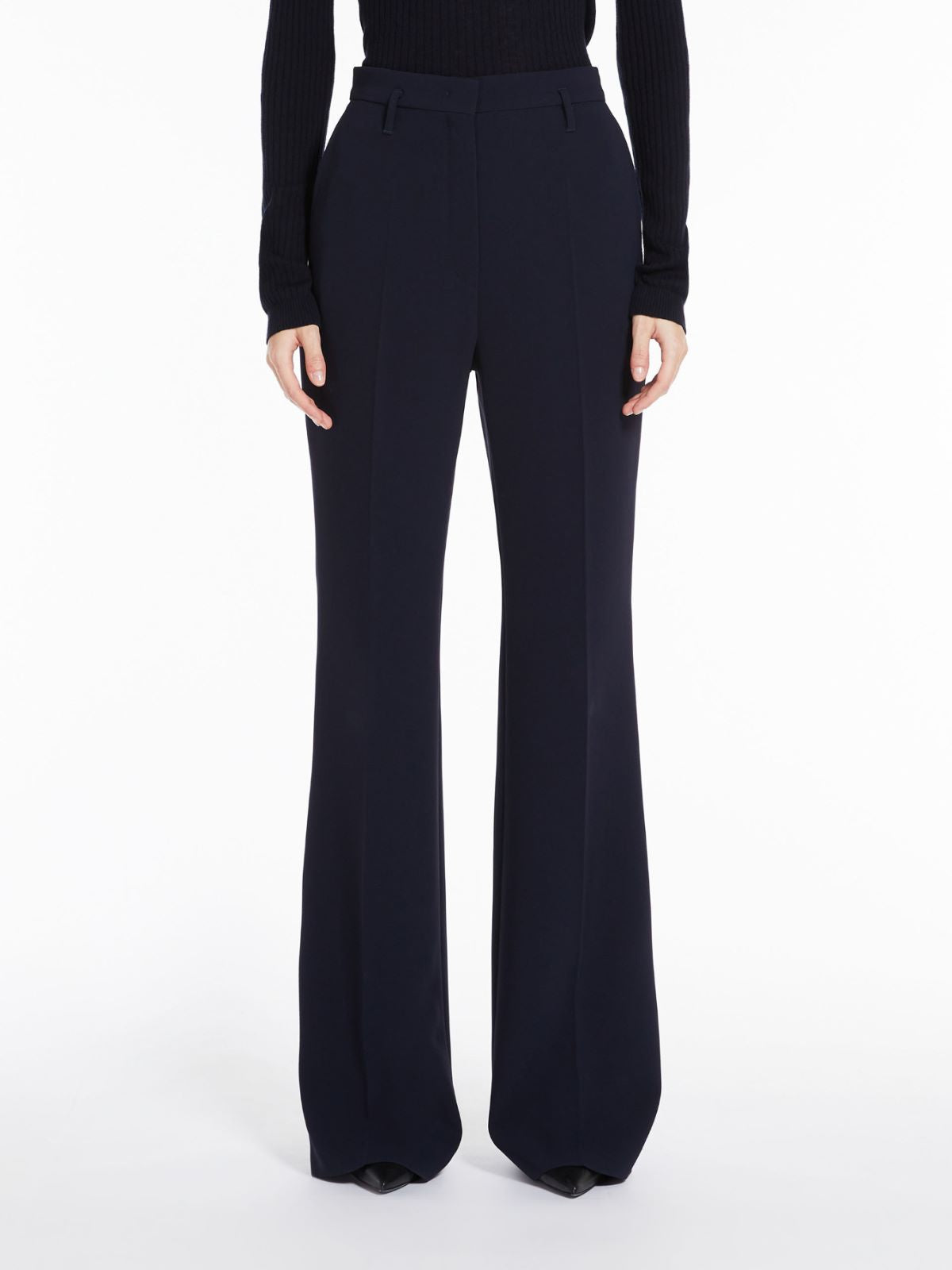Flared cady trousers - Navy