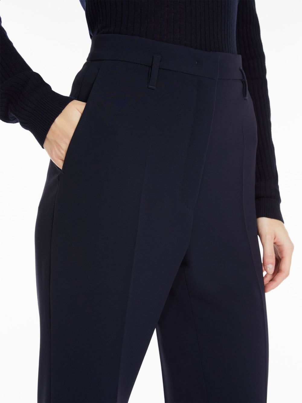 Flared cady trousers - Navy