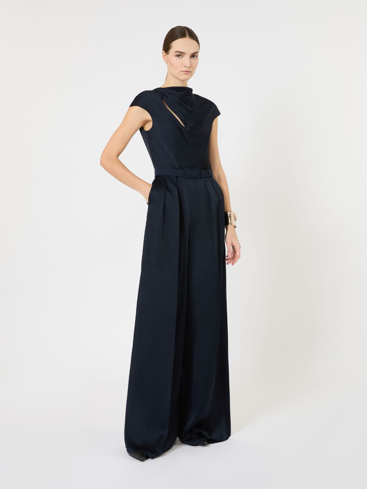 Envers satin jumpsuit - Midnightblue