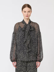 Blouse in printed chiffon - Black