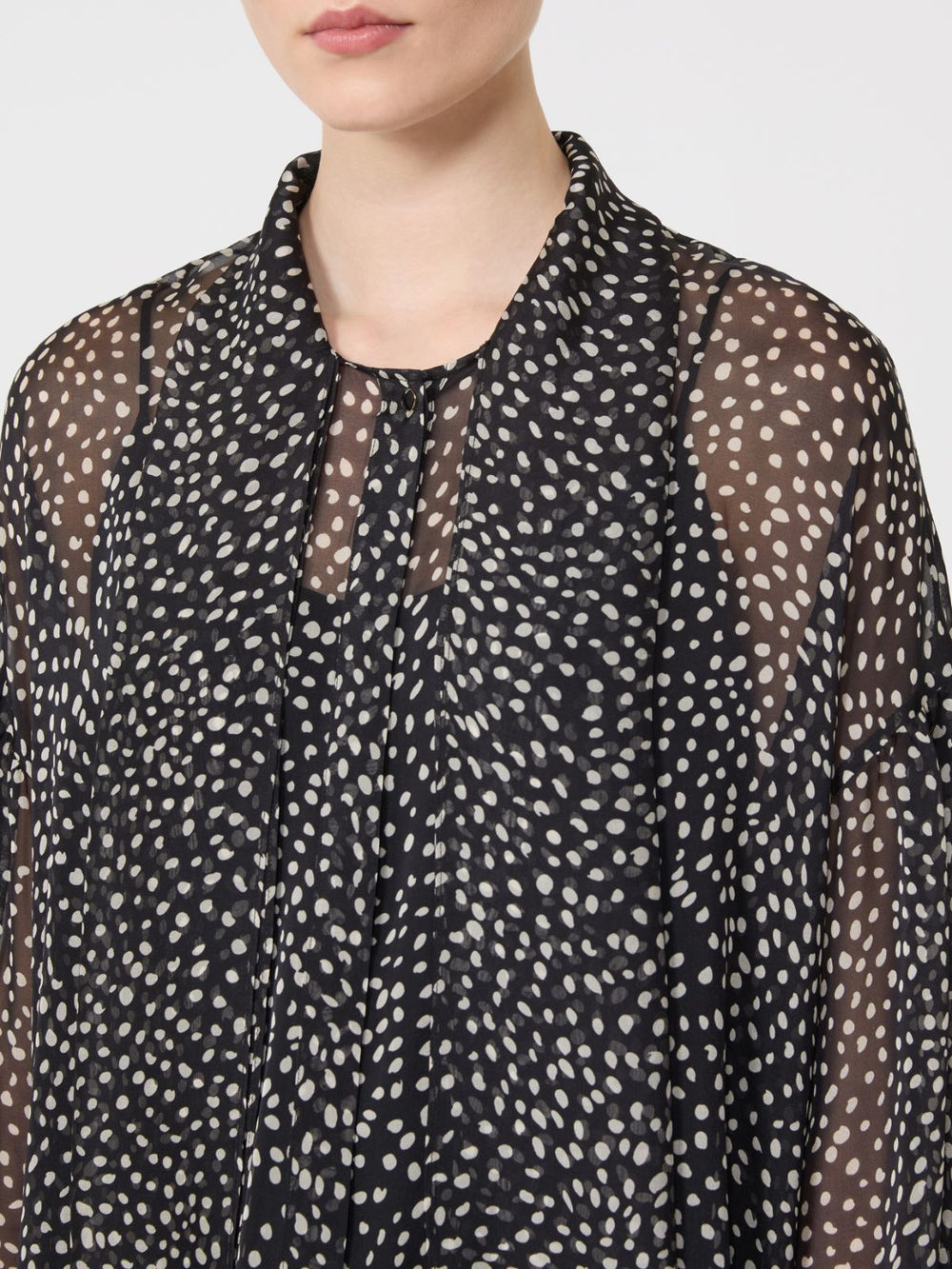 Blouse in printed chiffon - Black