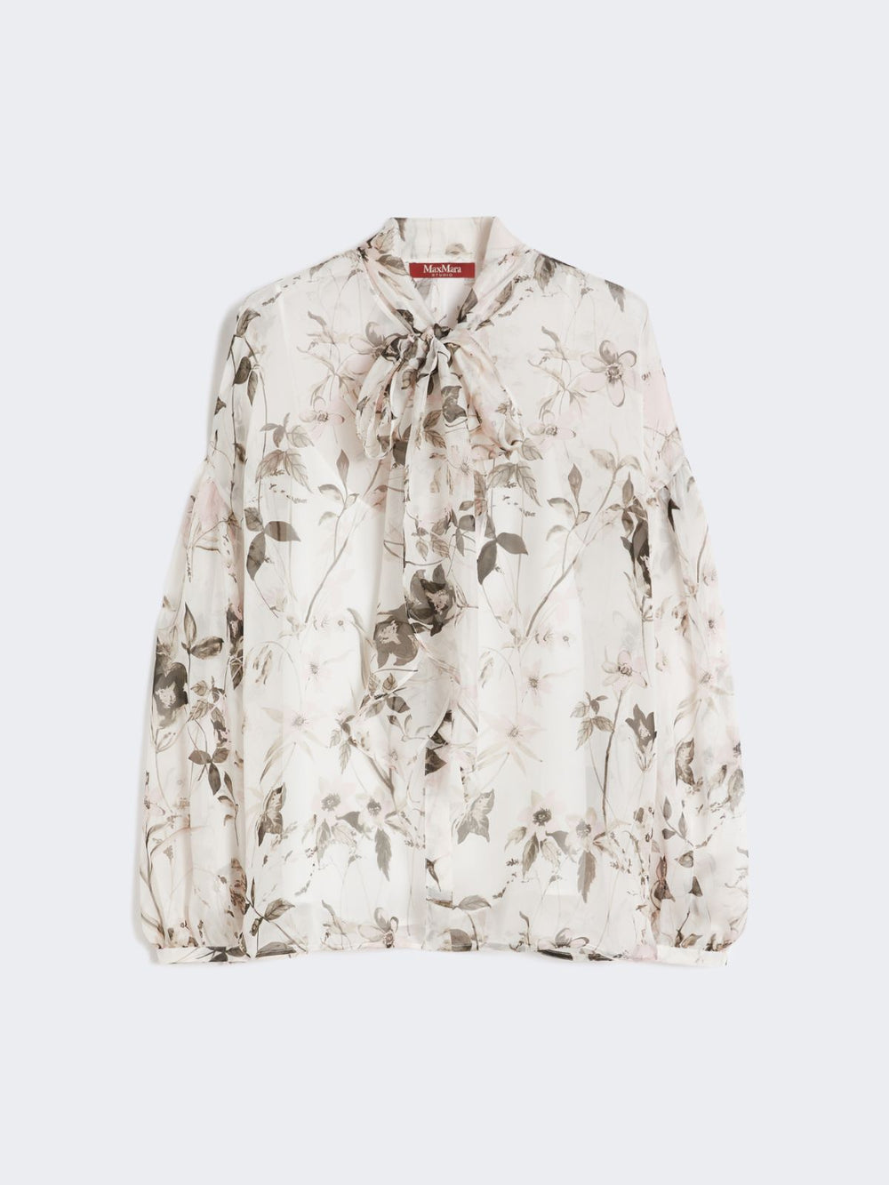 Blouse in printed chiffon - White