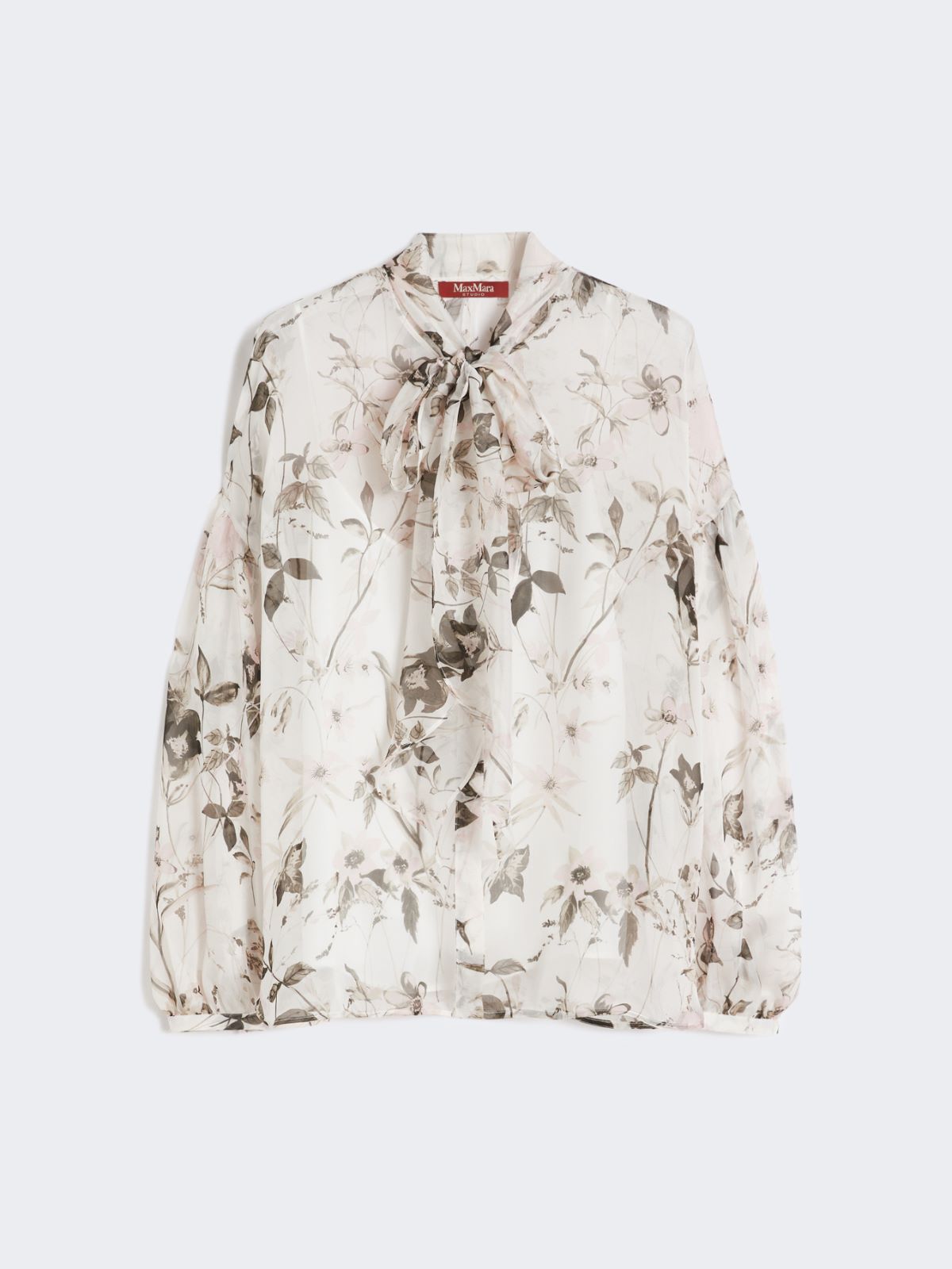 Blouse in printed chiffon - White