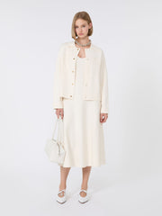 Boxy-fit stretch viscose jacket - White