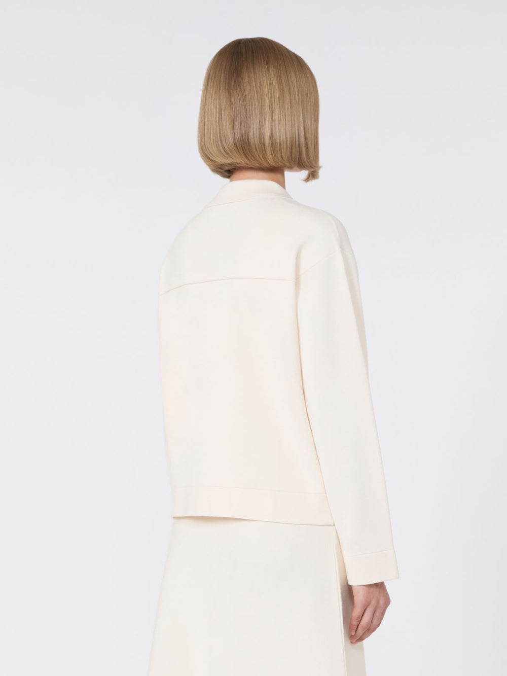 Boxy-fit stretch viscose jacket - White