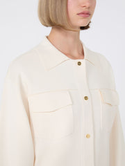 Boxy-fit stretch viscose jacket - White