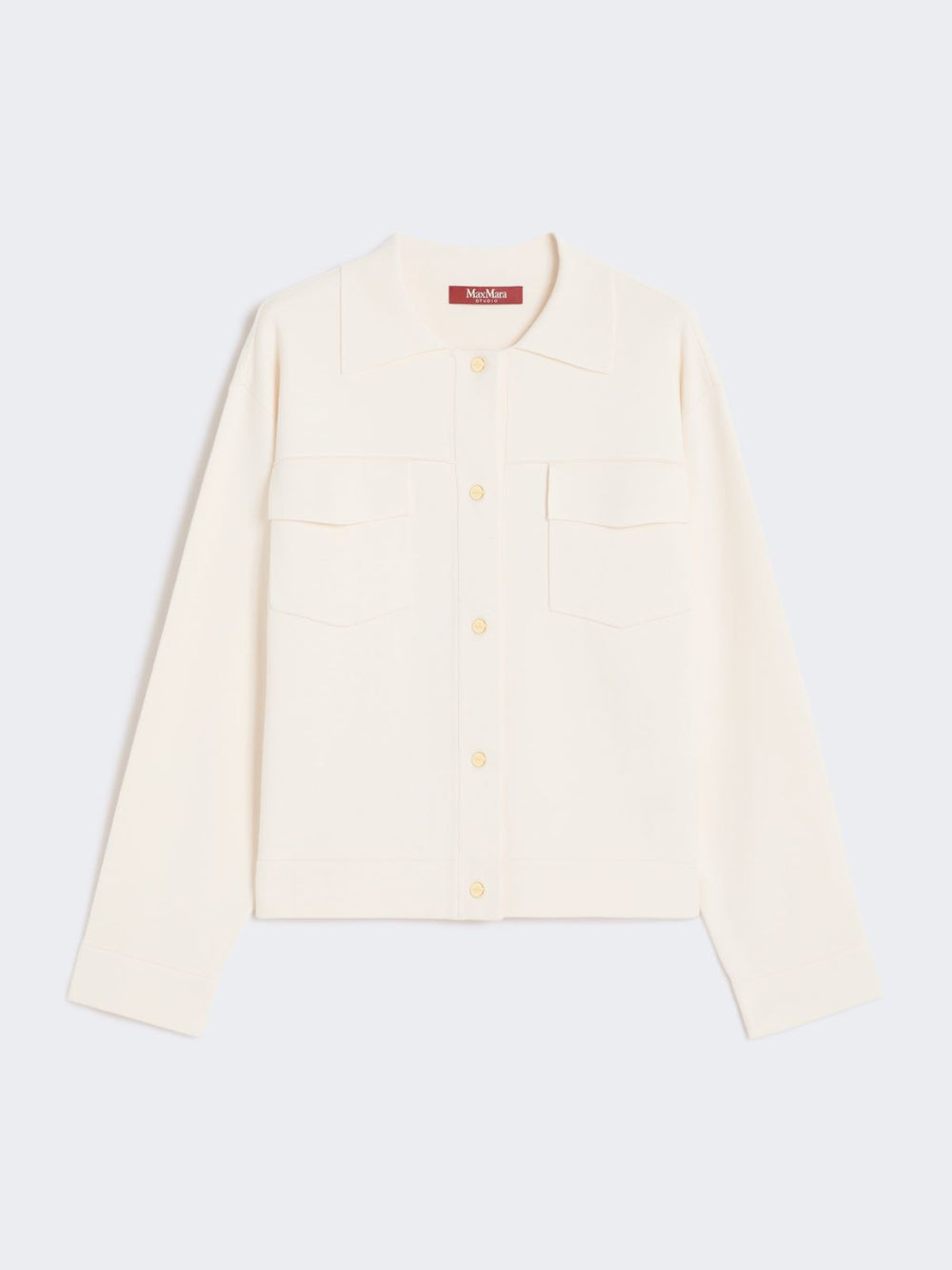 Boxy-fit stretch viscose jacket - White