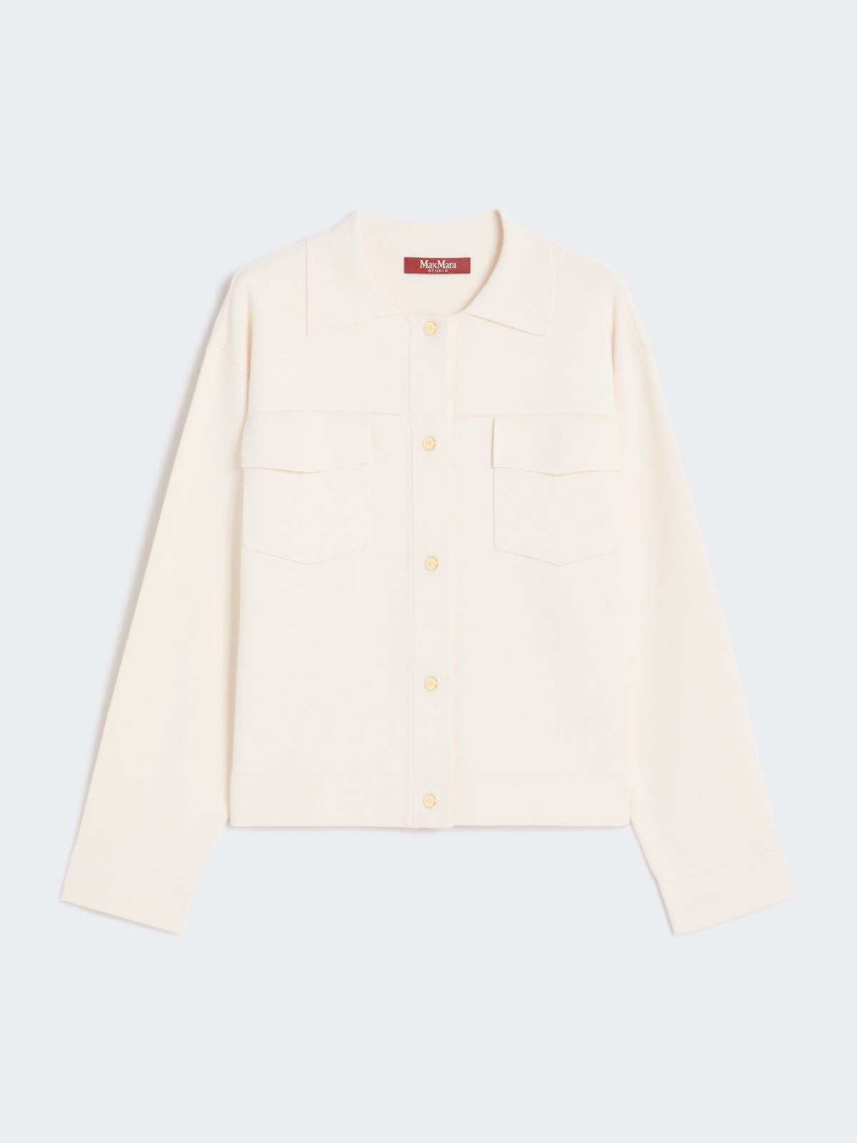 Boxy-fit stretch viscose jacket - White