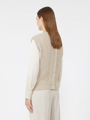 Alpaca and lurex gilet - Beige